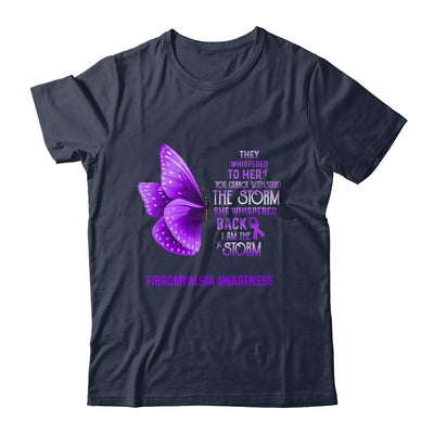 I Am The Storm Fibromyalgia Awareness Butterfly-T-Shirt & Tank Top-Classic T-Shirt-Navy