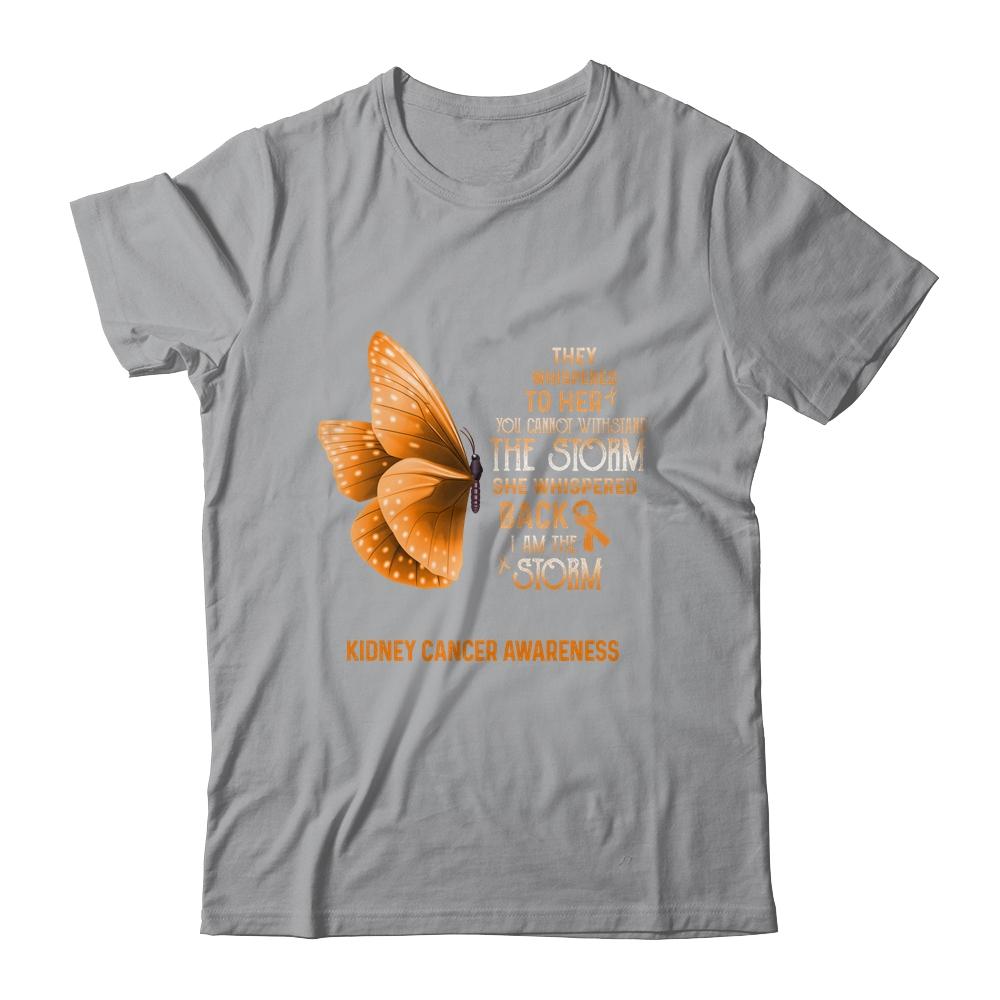 I Am The Storm Kidney Cancer Awareness Butterfly-T-Shirt & Tank Top-Classic T-Shirt-Sport Grey