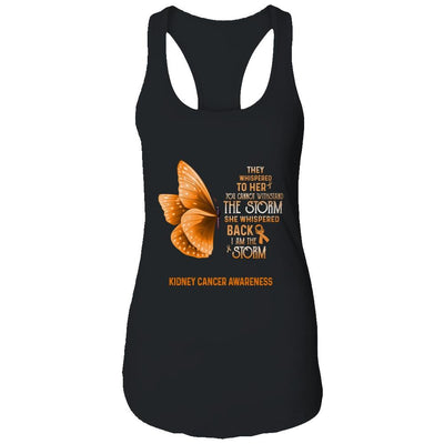 I Am The Storm Kidney Cancer Awareness Butterfly-T-Shirt & Tank Top-Women's Ideal Racerback Tank-Black