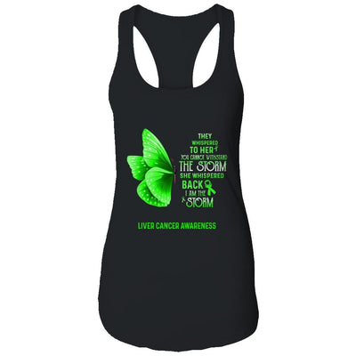 I Am The Storm Liver Cancer Awareness Butterfly-T-Shirt & Tank Top-Women's Ideal Racerback Tank-Black