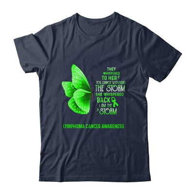 I Am The Storm Lymphoma Cancer Awareness Butterfly-T-Shirt & Tank Top-Classic T-Shirt-Navy
