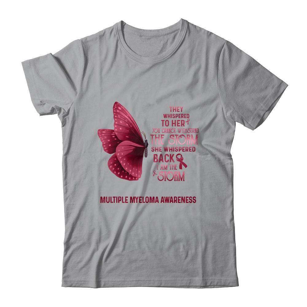 I Am The Storm Multiple Myeloma Awareness Butterfly-T-Shirt & Tank Top-Classic T-Shirt-Sport Grey