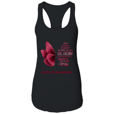 I Am The Storm Multiple Myeloma Awareness Butterfly-T-Shirt & Tank Top-Women's Ideal Racerback Tank-Black