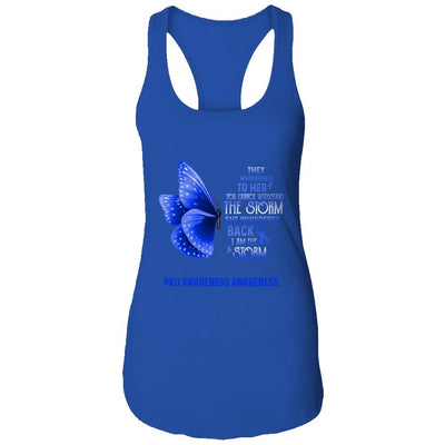 I Am The Storm PKU Awareness Butterfly-T-Shirt & Tank Top-Women's Ideal Racerback Tank-Royal