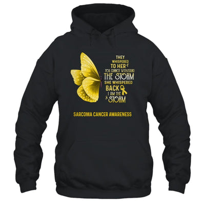 I Am The Storm Sarcoma Cancer Awareness Butterfly-T-Shirt & Tank Top-Pullover Hoodie-Black