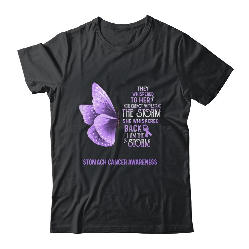 I Am The Storm Stomach Cancer Awareness Butterfly-T-Shirt & Tank Top-Classic T-Shirt-Black