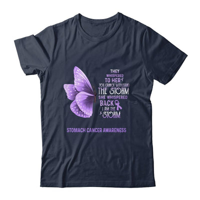 I Am The Storm Stomach Cancer Awareness Butterfly-T-Shirt & Tank Top-Classic T-Shirt-Navy