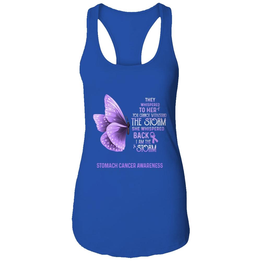 I Am The Storm Stomach Cancer Awareness Butterfly-T-Shirt & Tank Top-Women's Ideal Racerback Tank-Royal