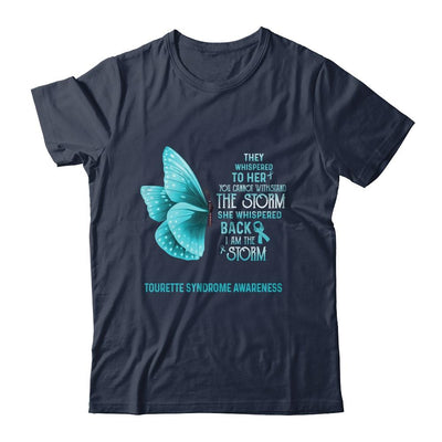 I Am The Storm Tourette Syndrome Awareness Butterfly-T-Shirt & Tank Top-Classic T-Shirt-Navy