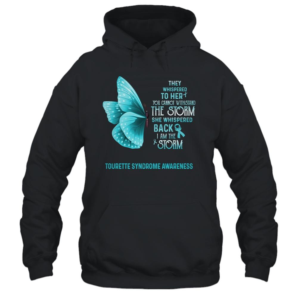 I Am The Storm Tourette Syndrome Awareness Butterfly-T-Shirt & Tank Top-Pullover Hoodie-Black