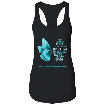 I Am The Storm Tourette Syndrome Awareness Butterfly-T-Shirt & Tank Top-Women's Ideal Racerback Tank-Black