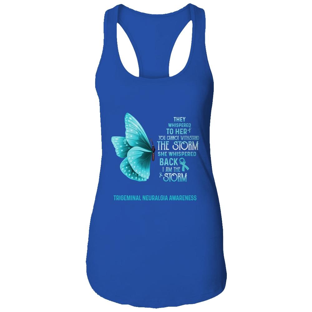 I Am The Storm Trigeminal Neuralgia Awareness Butterfly-T-Shirt & Tank Top-Women's Ideal Racerback Tank-Royal