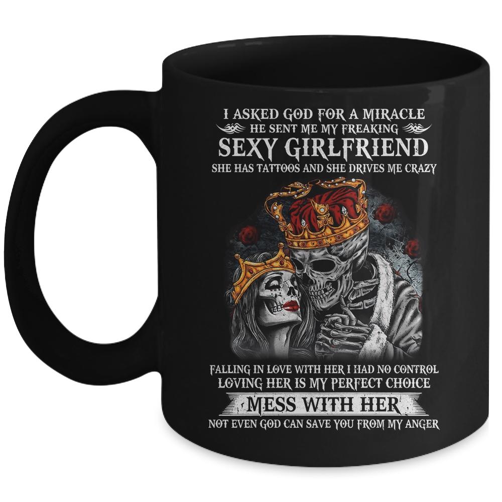 I Asked God For A Miracle He Sent Freaking Sexy Girlfriend Mug-Coffee Mug-Mug-Black
