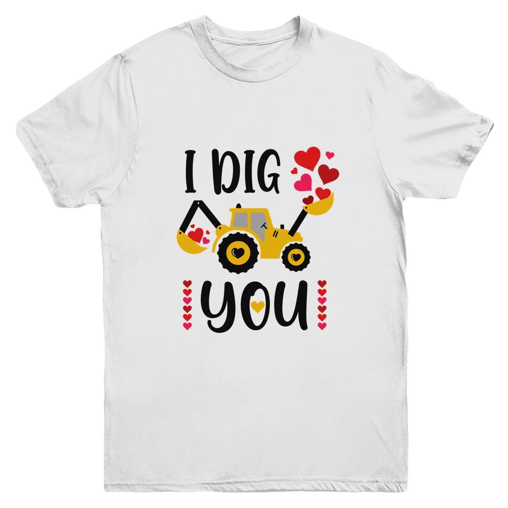 I Dig You Boy Valentine's Day Youth-Youth Shirt-Youth T-Shirt-White