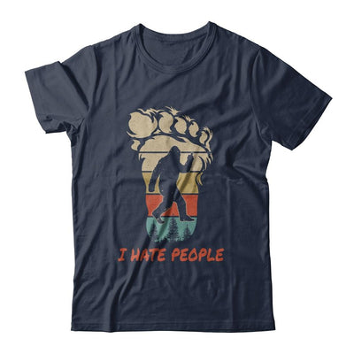I Hate People Bigfoot Middle Finger Funny-T-Shirt & Hoodie-Classic T-Shirt-Navy