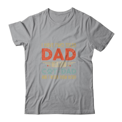 I Have Two Titles Dad And Cat Dad And I Rock Them Both-T-Shirt & Hoodie-Classic T-Shirt-Sport Grey
