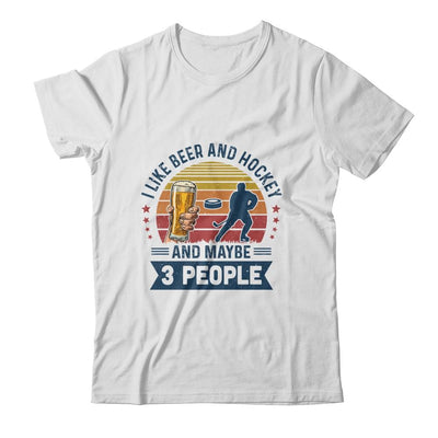 I Like Beer And Hockey Maybe 3 People Vintage-T-Shirt & Hoodie-Classic T-Shirt-White