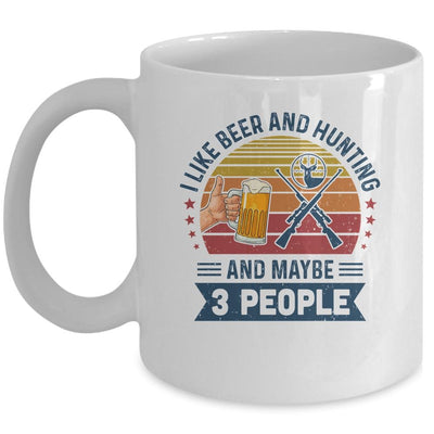 I Like Beer And Hunting And Maybe 3 People Vintage Mug-Coffee Mug-Mug-White