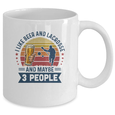 I Like Beer And Lacrosse Maybe 3 People Vintage Mug-Coffee Mug-Mug-White