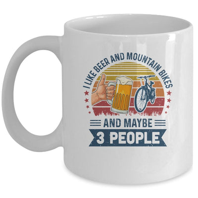 I Like Beer And Mountain Bikes And Maybe 3 People Vintage Mug-Coffee Mug-Mug-White