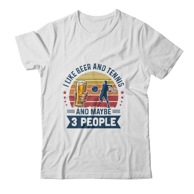 I Like Beer And Tennis Maybe 3 People Vintage-T-Shirt & Hoodie-Classic T-Shirt-White