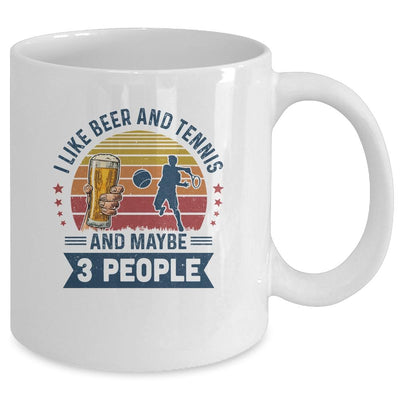 I Like Beer And Tennis Maybe 3 People Vintage Mug-Coffee Mug-Mug-White