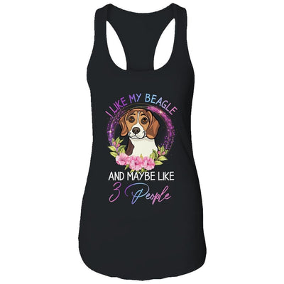 I Like My Beagle And Maybe Like 3 People Mom Life-T-Shirt & Tank Top-Women's Ideal Racerback Tank-Black