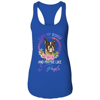 I Like My Boxer And Maybe Like 3 People Mom Life-T-Shirt & Tank Top-Women's Ideal Racerback Tank-Royal