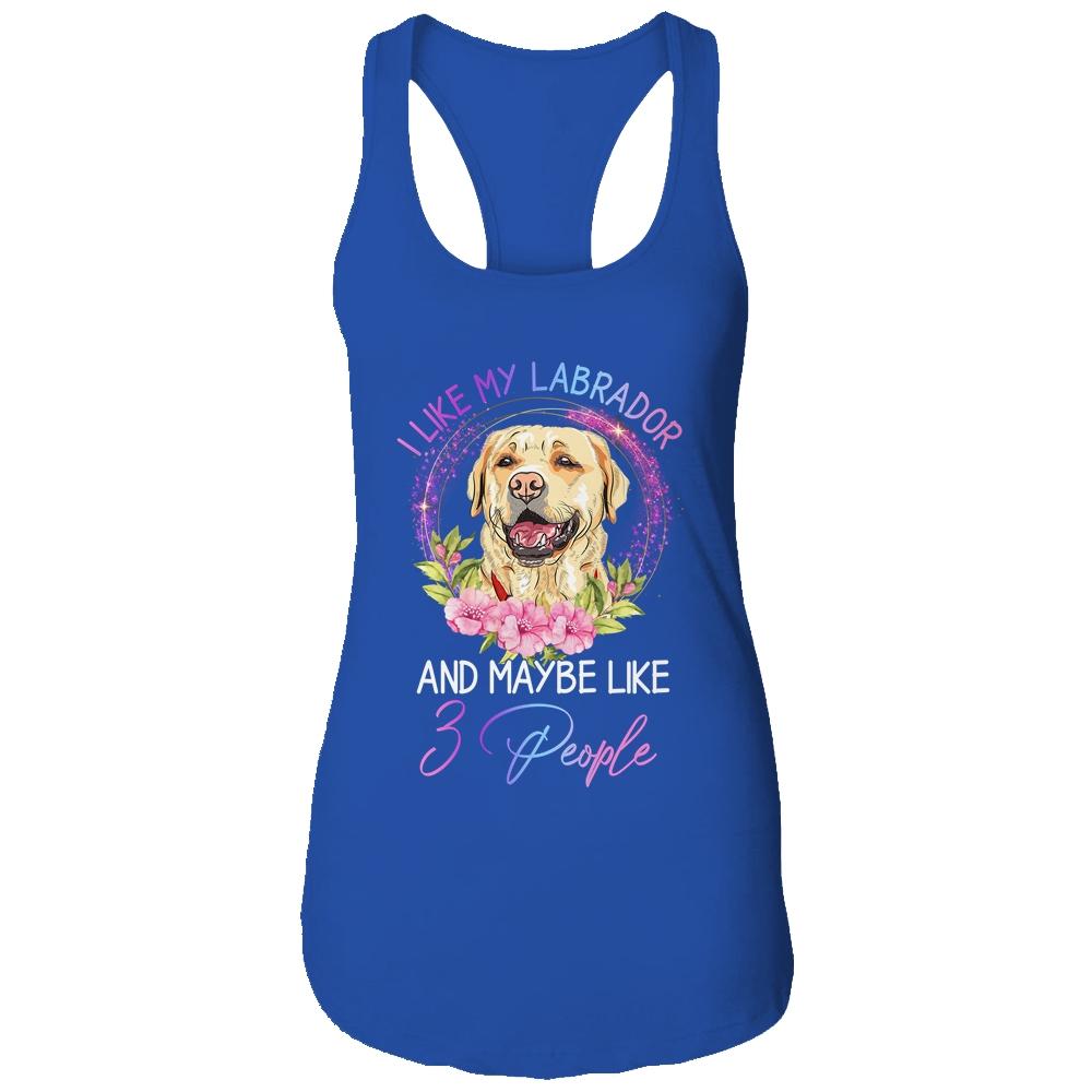 I Like My Labrador And Maybe Like 3 People Mom Life-T-Shirt & Tank Top-Women's Ideal Racerback Tank-Royal