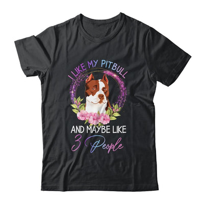 I Like My Pitbull And Maybe Like 3 People Mom Life-T-Shirt & Tank Top-Classic T-Shirt-Black