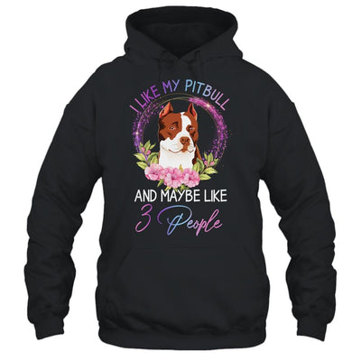 I Like My Pitbull And Maybe Like 3 People Mom Life-T-Shirt & Tank Top-Pullover Hoodie-Black