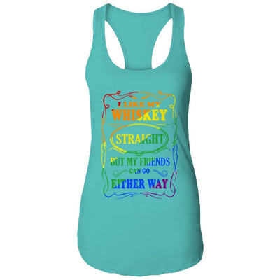 I Like My Whiskey Straight But My Friends Can Go Either Way-T-Shirt & Tank Top-Women's Ideal Racerback Tank-Tahiti Blue