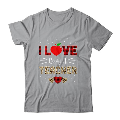 I Love Being A Teacher Leopard Valentine's Day-T-Shirt & Hoodie-Classic T-Shirt-Sport Grey