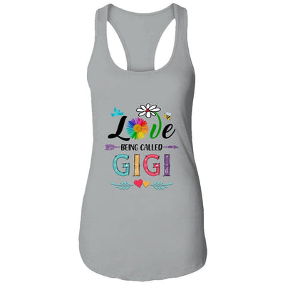 I Love Being Called Gigi Daisy Flower Mothers Day-T-Shirt & Tank Top-Women's Ideal Racerback Tank-Heather Grey