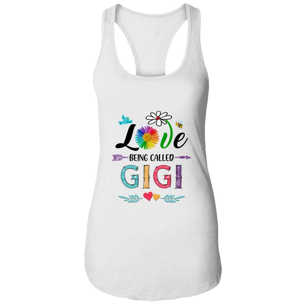 I Love Being Called Gigi Daisy Flower Mothers Day-T-Shirt & Tank Top-Women's Ideal Racerback Tank-White
