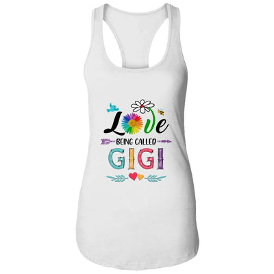 I Love Being Called Gigi Daisy Flower Mothers Day-T-Shirt & Tank Top-Women's Ideal Racerback Tank-White