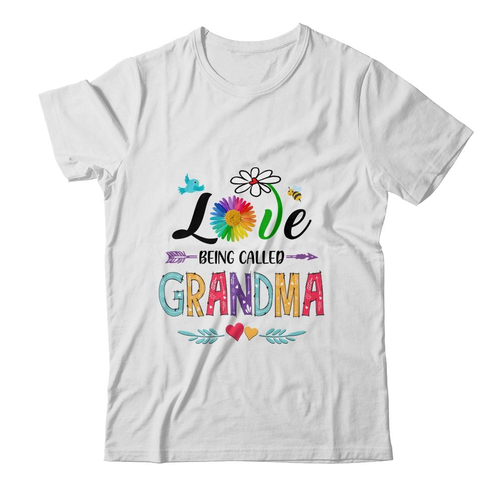 I Love Being Called Grandma Daisy Flower Mothers Day-T-Shirt & Tank Top-Classic T-Shirt-White