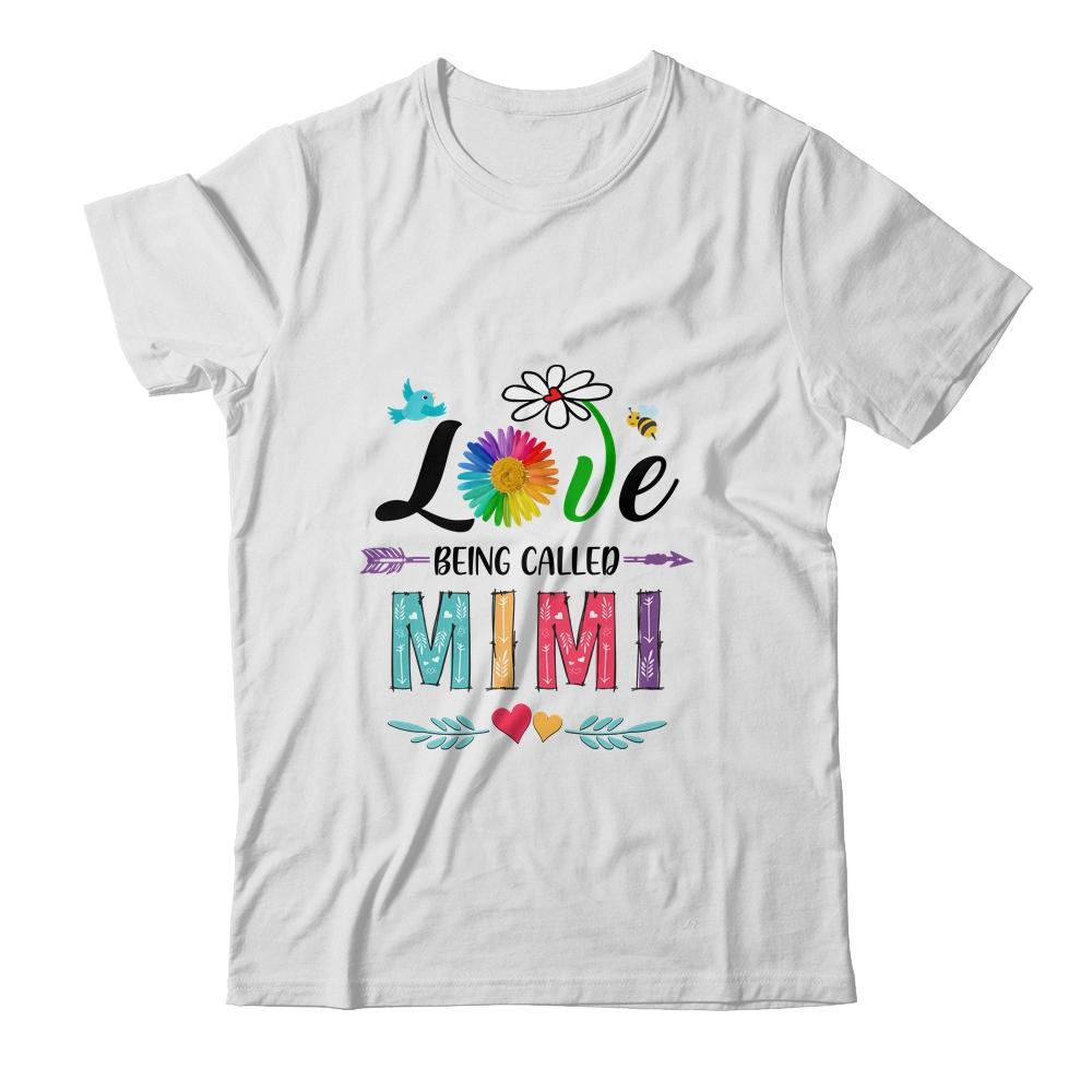 I Love Being Called Mimi Daisy Flower Mothers Day-T-Shirt & Tank Top-Classic T-Shirt-White