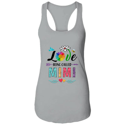 I Love Being Called Mimi Daisy Flower Mothers Day-T-Shirt & Tank Top-Women's Ideal Racerback Tank-Heather Grey