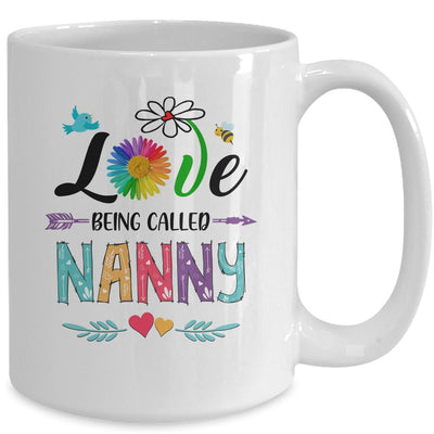I Love Being Called Nanny Daisy Flower Mothers Day Mug-Coffee Mug-
