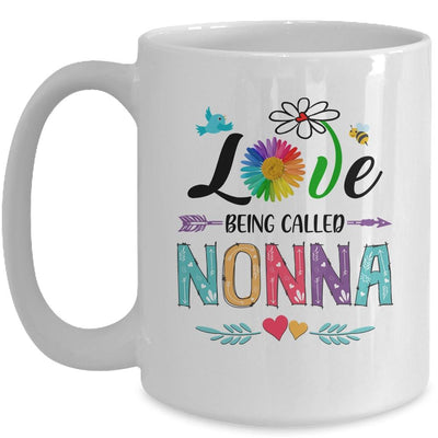 I Love Being Called Nonna Daisy Flower Mothers Day Mug-Coffee Mug-Mug-White