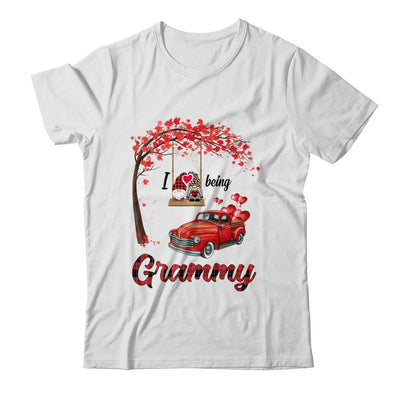 I Love Being Grammy Gnome Red Plaid Heart Valentines Day-T-Shirt & Hoodie-Classic T-Shirt-White