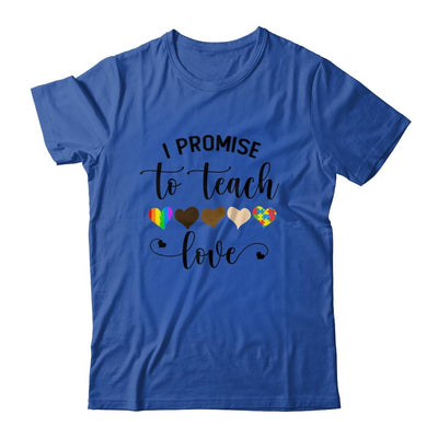 I Promise To Teach Love Autism African LGBT Pride Teacher-T-Shirt & Hoodie-Classic T-Shirt-Royal