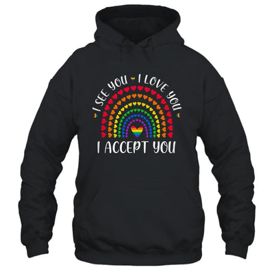 I See You I Love You I Accept You LGBTQ Ally Gay Pride-T-Shirt & Tank Top-Pullover Hoodie-Black