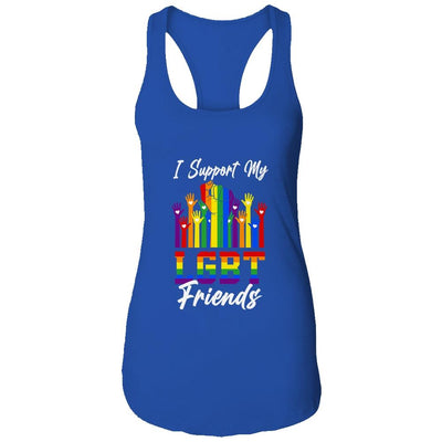 I Support My LGBT Friends LGBTQ Gay Lesbian-T-Shirt & Tank Top-Women's Ideal Racerback Tank-Royal