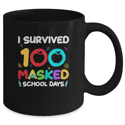 I Survived 100 Masked School Days Teacher Or Student Gift Mug-Coffee Mug-Mug-Black