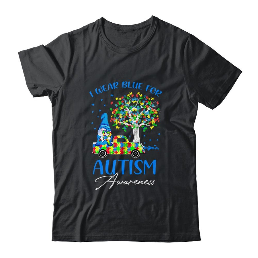 I Wear Blue For Autism Awareness Gnomes Heart Truck-T-Shirt & Hoodie-Classic T-Shirt-Black