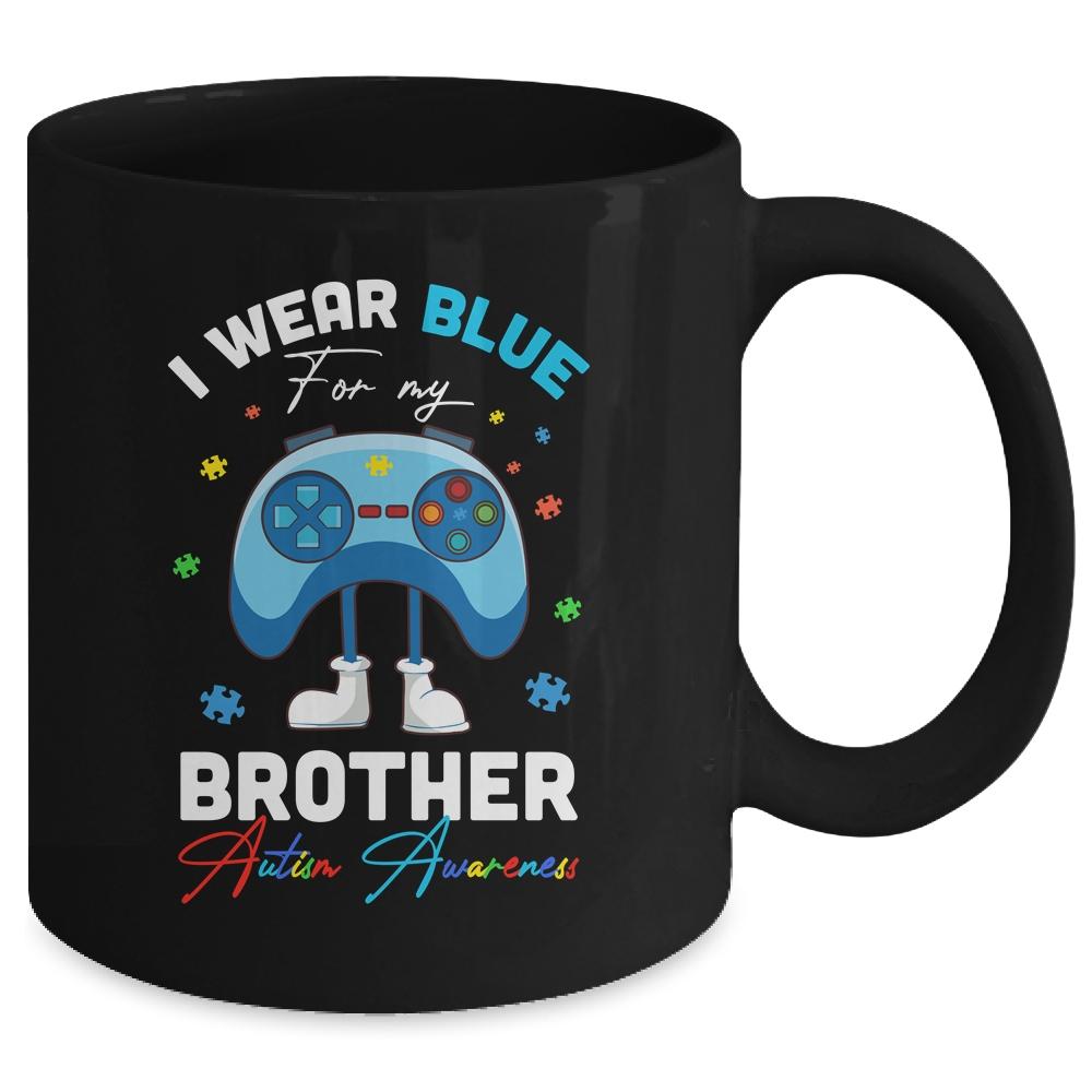 I Wear Blue For My Brother Autism Awareness Video Game Mug-Coffee Mug-