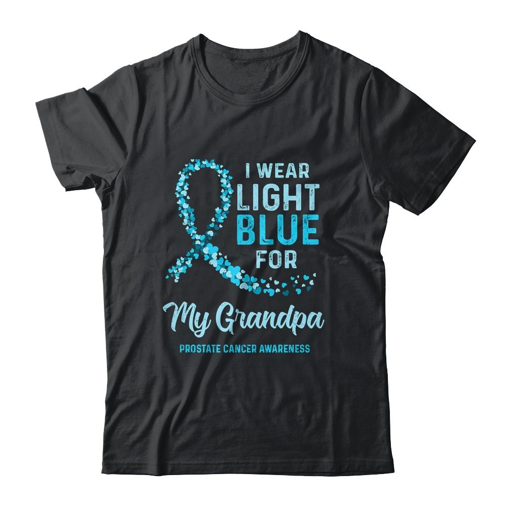 I Wear Light Blue For My Grandpa Prostate Cancer Awareness-T-Shirt & Hoodie-Classic T-Shirt-Black