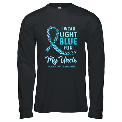 I Wear Light Blue For My Uncle Prostate Cancer Awareness-T-Shirt & Hoodie-Long Sleeve T-Shirt-Black